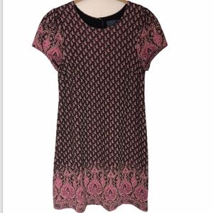 ANTHRO MAEVE Jacquard Metallic Shift Dress